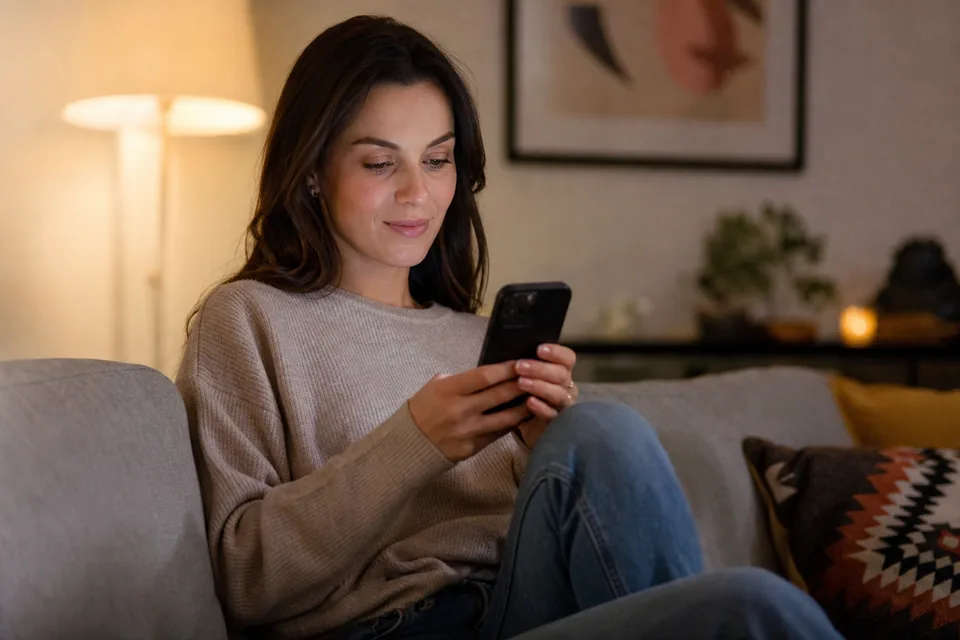 Klientka wybiera termin zabiegu na telefonie